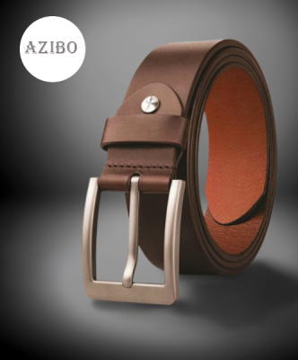 Title Azibo Men Casual, Formal, Party, Evening 100% Genuine Leather Brown Belt