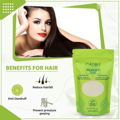 Azibo Naturals 100% Organic Multani Mitti with Neem Leaves Powder for Face Skin & Hair(Each200g)  (400 g)